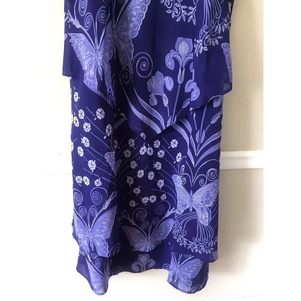 NWOT The Pyramid Collection Size Small Purple Sleeveless Maxi Dress Tiered - Picture 3 of 7